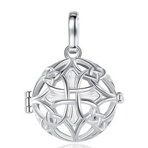 18mm Urn Cremation Celtic knot Cross Cage Locket Ash Pendant Holder Keepsake Cap - £17.88 GBP