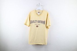 Vintage Y2K 2005 Harley Davidson Mens XL Thrashed Spell Out T-Shirt Yellow USA - £27.65 GBP