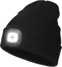 LED Beanie with the Light, Unisex USB Rechargeable Headlamp Winter Knitt... - $22.60