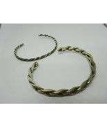 Lot of 2 Southwestern Vtg Sterling Twisted Braided Rope Cuff Bracelets,1... - £90.43 GBP