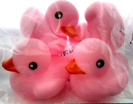 Party Pink Mini Rubber Ducky Ducks Duckies Baby Shower 4 pack 0+ NIB Sea... - $9.99