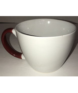 Oversized Giant 5” Wide Coffee Tea Mug Office Cup Gift-White/Burgundy-Br... - £23.57 GBP