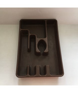 Vintage retro rubbermaid kitchen brown drawer organizer silverware storage - $22.07