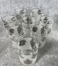 8 Vintage MCM Libby Starlyte Platinum Leaves Drinking Glasses - £20.39 GBP