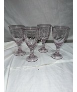 4 Noritake Pink Sweet Swirl Goblets 13 Oz Water Glasses 7.5&quot; water ice t... - $69.17 CAD