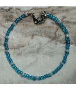 Blue and White Seed Bead Anklet with Lobster Clasp - €5,19 EUR