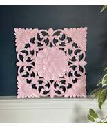 Floral Pink Painted Carved Square - $58.84 CAD