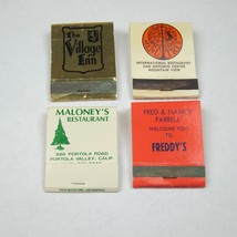 4 Matchbook Covers Village Inn Menu Tree Maloneys Restaurant California Freddy&#39;s - £11.95 GBP