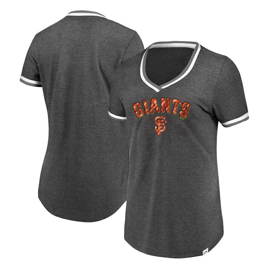 Primary image for NWT Women's San Francisco Giants Majestic Charcoal METTALIC GRAPHICS Tee Shirt S