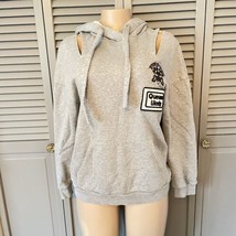 D&#39;zzit Hoodie Sweatshirt Cold Shoulder Patches Queues Likely 155/80A Medium - $19.40
