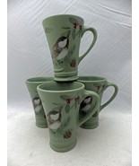 Pfaltzgraff Winterwood pattern - 4 tall coffee cups/mugs - Chickadees, U... - $22.77