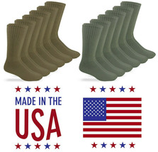 6 Pairs Jefferies Socks Mens Military Rib Combat Uniform Crew Boot Mid Calf 9-12 - £22.37 GBP