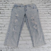 Cato est 1946 Capri Jeans Womens 10 Blue Denim Distressed Mid Rise Fringe - £10.22 GBP