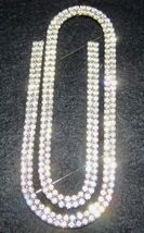 VINT. SIGNED BAUER LONG SILVER-TONE RHINESTONE ENCRUSTED LARGE PAPER CLI... - $58.41