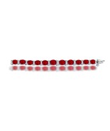 13 Custom Unique Alternating Oval Ruby and Diamond Halo Tennis Bracelet - $8,350.00
