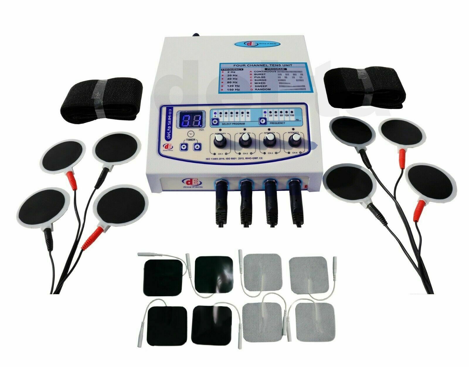 CE CERTIFIED Electrotherapy 04 Channel combo Sticky &amp; Carbon Pads physio... - $99.00+