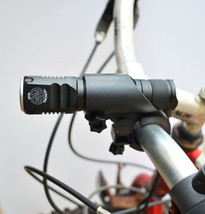 Compact LED Bicycle headlight Bike flashlight Battery, Charger, Mount, Gift Case - £18.37 GBP