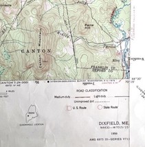 Map Dixfield Maine 1956 Topographic Geological Survey 1:62500 21 x 17&quot; TOPO3 - £35.30 GBP