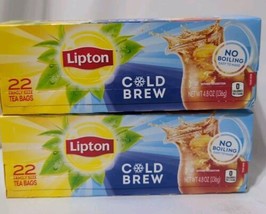 2 x Lipton Cold Brew No Boiling Tea Bags Family Size 22 Bags ea box  - £18.20 GBP