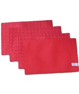 4-Piece Waverly Quilted Red Placemats Red Squares Gold Dots 17.5X12&quot; - $10.80 CAD
