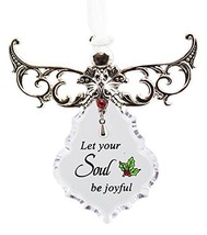 Let Your Soul Be Joyful Crystal Angel Ornament - By Ganz - £5.40 GBP