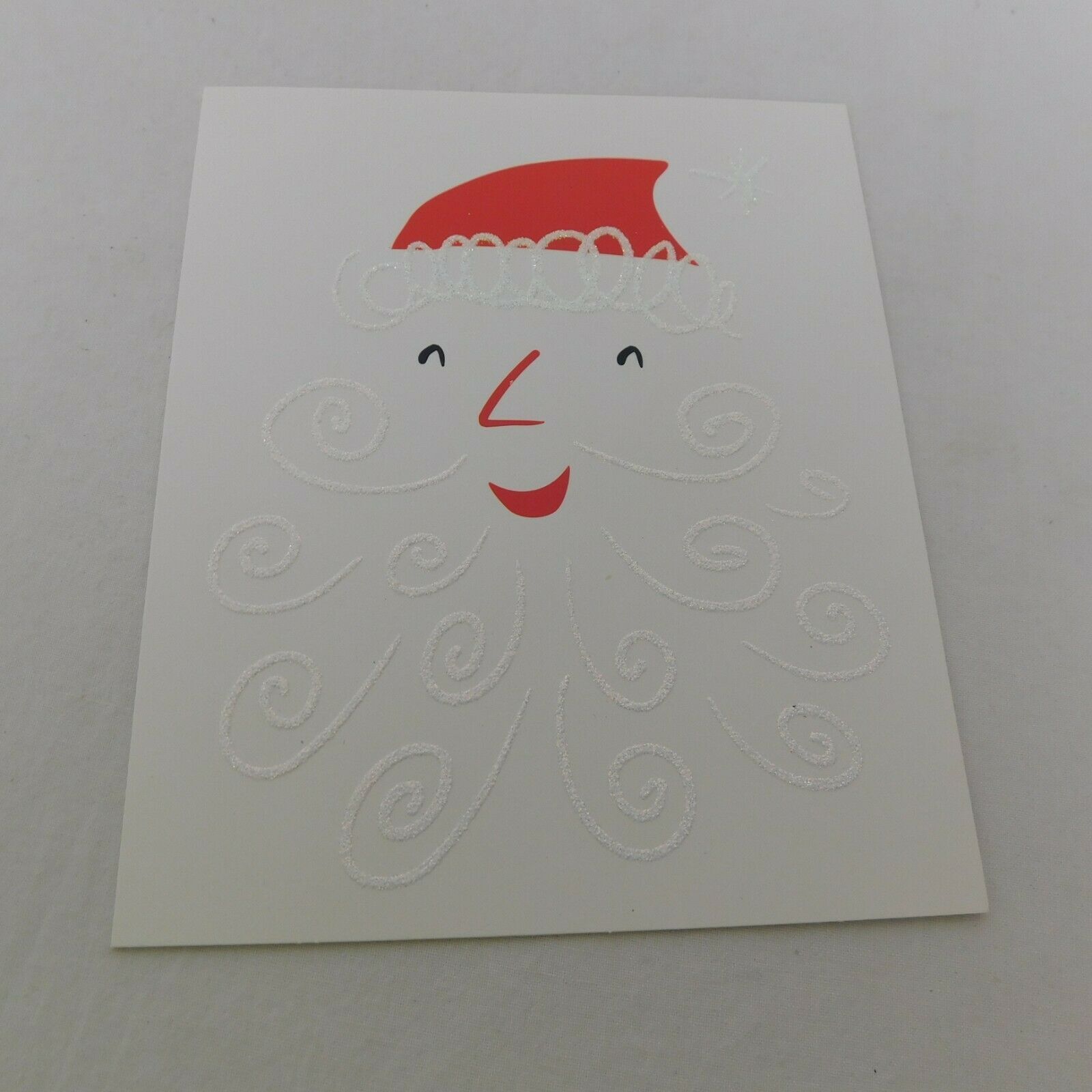 Primary image for Hallmark Christmas Cards Santa Face Glitter Beard Merry Memories Envelopes Open