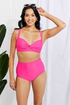 Marina West Swim Take A Dip Twist High-Rise Bikini in Pink - £44.73 GBP