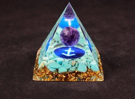 Sagittarius Crystal Pyramid Amethyst Energy Healing Chakra Meditation Or... - £11.59 GBP