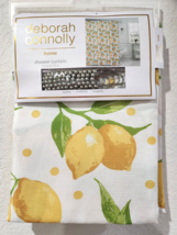 Deborah Connolly Yellow Lemon Fabric Bathroom Shower Curtain &amp; Rings 71&quot; x 72&quot; - £23.70 GBP