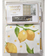 Deborah Connolly Yellow Lemon Fabric Bathroom Shower Curtain &amp; Rings 71&quot;... - £23.35 GBP