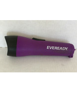 Vintage eveready plastic purple and  black flashlight with everready gra... - $21.73