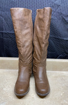 Shoedazzle Lelah - Women&#39;s Brown Sweater Side Zip Knee High Boots - Size 8 - £23.97 GBP