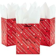 Hallmark Medium Valentines Day Gift Bags With Tissue Paper 3 Bags, Red With - £14.96 GBP