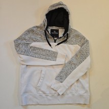Hollister Men&#39;s Hoodie XL Color block Gray white pullover EX - $14.92