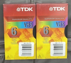 2 TDK Standard Grade T-120RV 6 Hrs VHS Blank Video Cassette Tape - £9.42 GBP