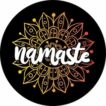 Namaste Yoga Mandala (orange) Spare Tire Cover ANY Size, ANY Vehicle, Camper, RV - £88.97 GBP