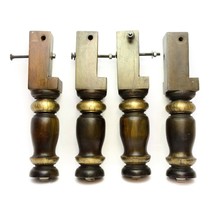 Set of 4 Wooden Coffee Table Furniture Legs Round Brown Farmhouse 16&quot; Vi... - £62.25 GBP