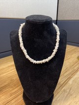 Vintage White Puka Sea Shell Necklace Hawaii Beach Florida Hippie KG - £19.78 GBP