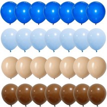 Royal Blue, Light Blue, Brown Balloons Set - 122Pcs Blue Blue Brown Balloon Arch - $18.99