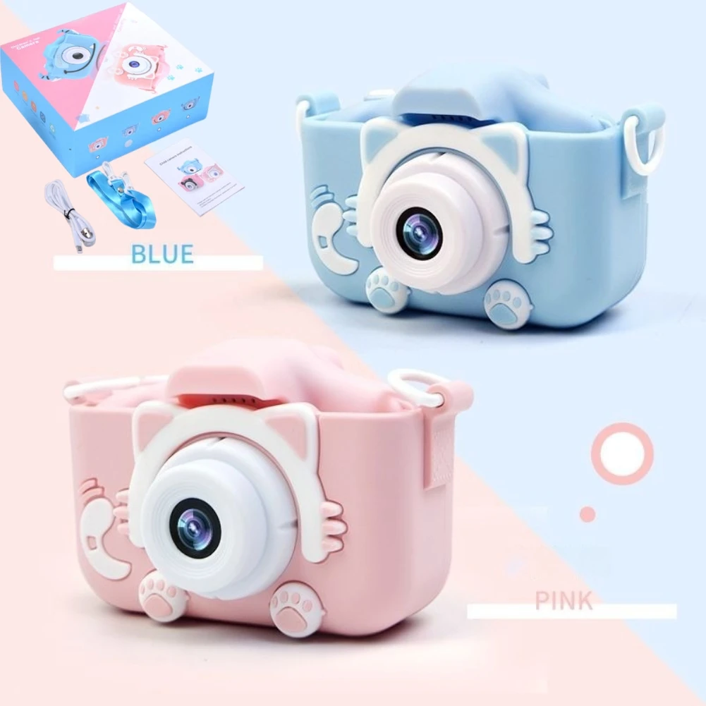Cute Digital Kids Camera 2.0 Inch IPS Screen Child Photo Camera with Silicone - £23.91 GBP+