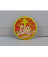 Religious Pin - Son Woshipper John 4:24 - Celluloid Pin  - £11.76 GBP