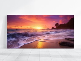Tropical Sunset in Hawaii Photo, Vibrant Beachscape with Colorful Sky Art Print - £20.51 GBP+