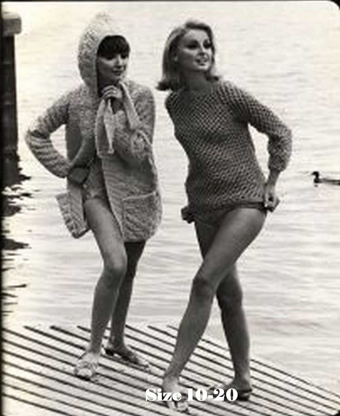 Vtg 60s Misses Men Child LADY GALT Cardigan Pullover Coat Swimwear Knit Patterns - $9.99