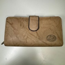 Buxton Top Grain Cowhide Wallet Organizer Beige Trifold ID Zip Section - $34.28 CAD