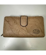 Buxton Top Grain Cowhide Wallet Organizer Beige Trifold ID Zip Section - $33.94 CAD