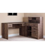 63&quot; Brown L Shape Computer Desk With Eight Drawers - $2,250.11 CAD