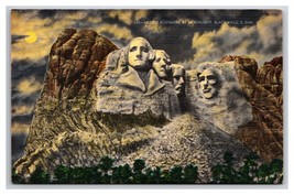Mount Rushmore Monument Black Hills South Dakota SD UNP Linen Postcard Z5 - £2.29 GBP