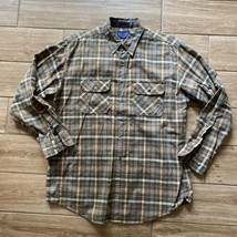 Pendleton Hiker Shirt Brown Plaid Flannel Long sleeve Shirt Size Large - £27.33 GBP