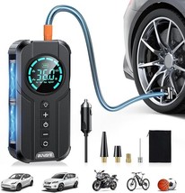 Tire Inflator Portable Powered Electric Air Compressor for Motorcycle Bi... - $72.75
