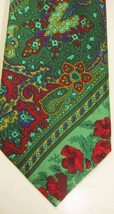 OUTSTANDING Anne Surkamp-Kramer Baroque Floral Green Silk Tie Made in Germany - £50.34 GBP